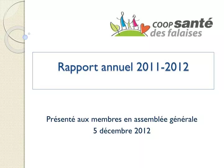rapport annuel 2011 2012