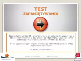 test zapami tywania