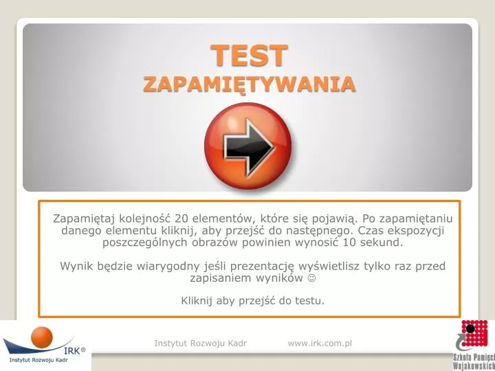 test zapami tywania