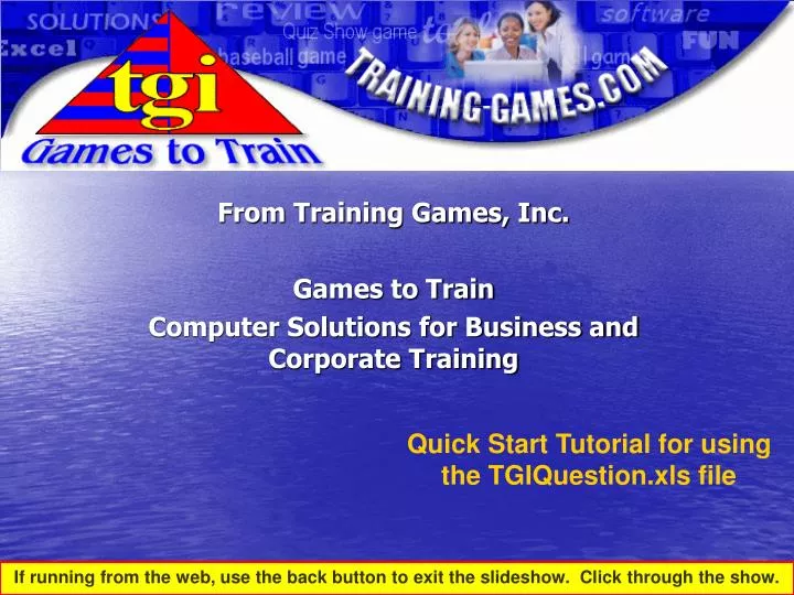 from training games inc games to train computer solutions for business and corporate training