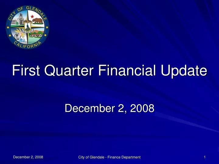 first quarter financial update