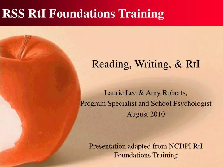 rss rti foundations training