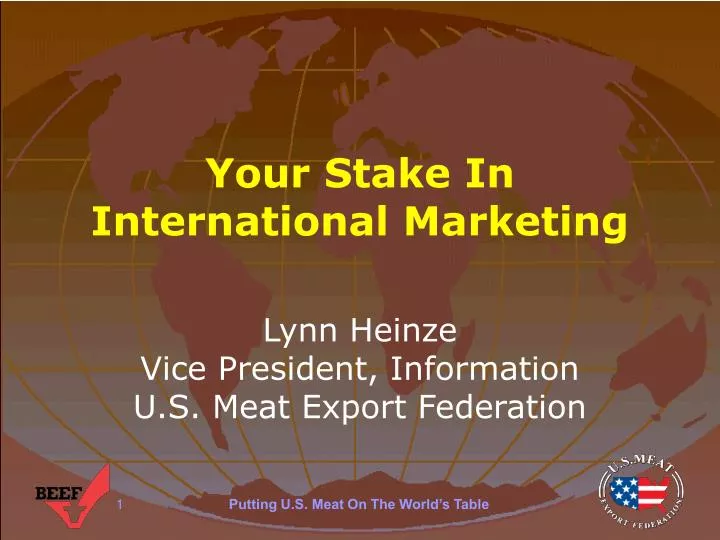 your stake in international marketing