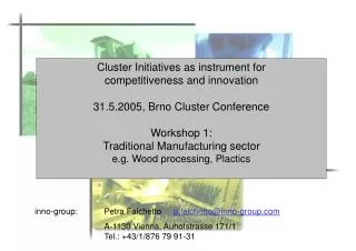 Cluster Initiatives as instrument for competitiveness and innovation