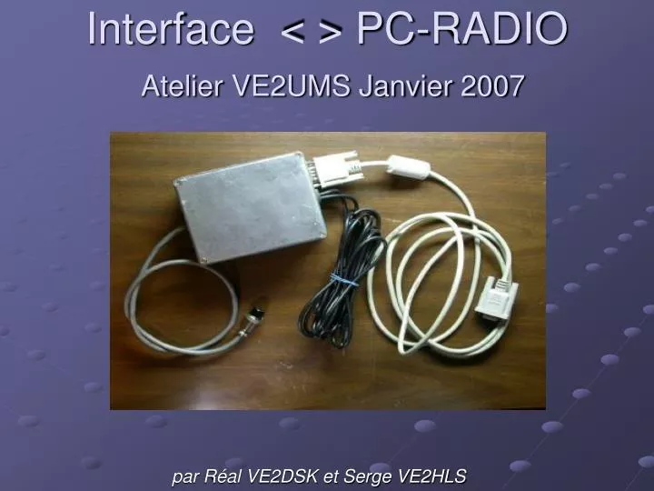 interface pc radio atelier ve2ums janvier 2007