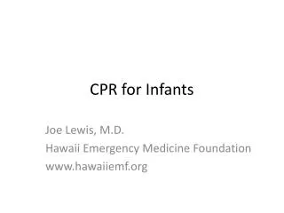 CPR for Infants