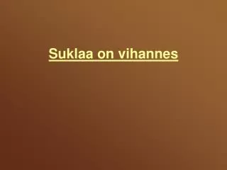 suklaa on v ihannes