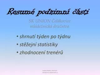 resum podzimn sti