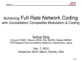 Achieving Full Rate Network Coding with Constellation Compatible Modulation &amp; Coding