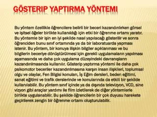 g sterip yapt rma y ntemi