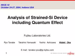 Analysis of Strained-Si Device including Quantum Effect