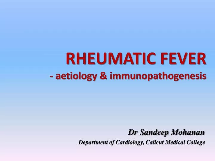 rheumatic fever aetiology immunopathogenesis