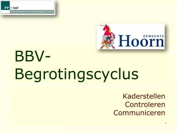 bbv begrotingscyclus