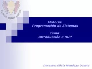 materia programaci n de sistemas tema introducci n a rup