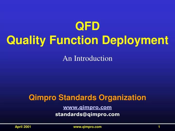 qfd quality function deployment