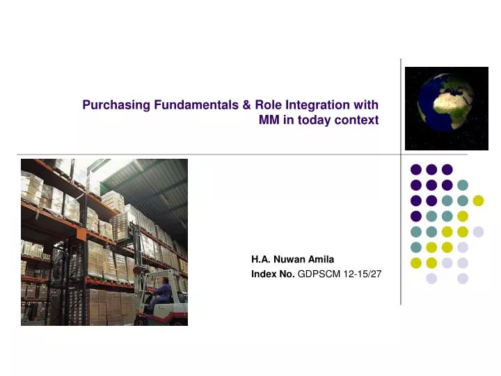 purchasing fundamentals role integration with mm in today context