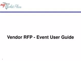 Vendor RFP - Event User Guide