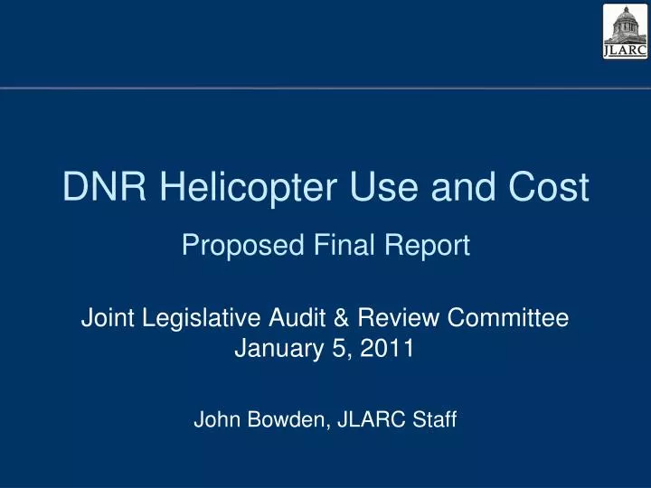 dnr helicopter use and cost proposed final report
