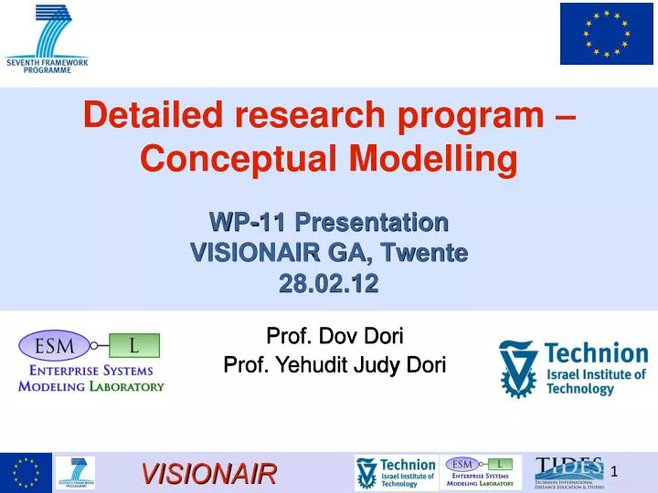 detailed research program conceptual modelling wp 11 presentation visionair ga twente 28 02 12
