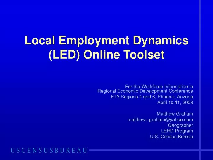 local employment dynamics led online toolset
