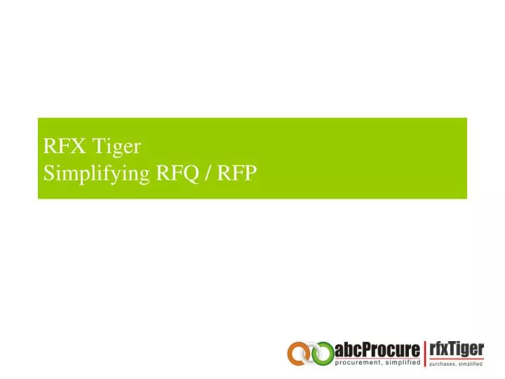 rfx tiger simplifying rfq rfp