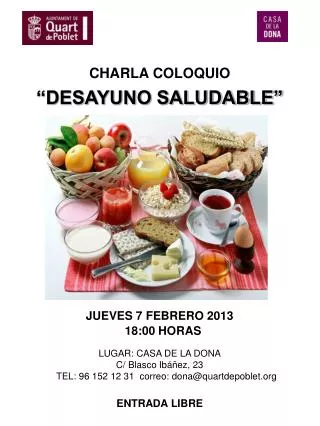 charla coloquio desayuno saludable