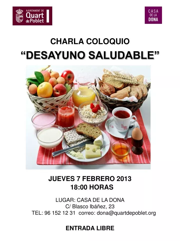 charla coloquio desayuno saludable