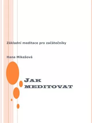 jak meditovat
