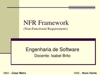nfr framework non functional requirements