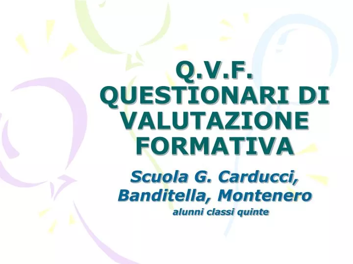 q v f questionari di valutazione formativa