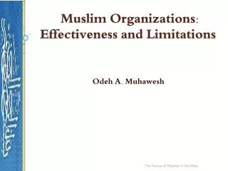Muslim Organizations: Effectiveness and Limitations
