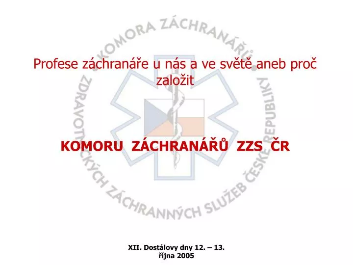 profese z chran e u n s a ve sv t aneb pro zalo it komoru z chran zzs r