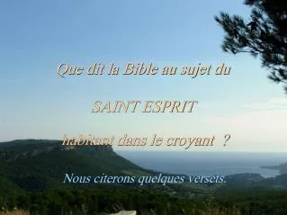 que dit la bible au sujet du saint esprit