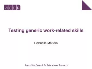 Testing generic work-related skills