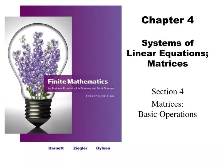 chapter 4 systems of linear equations matrices