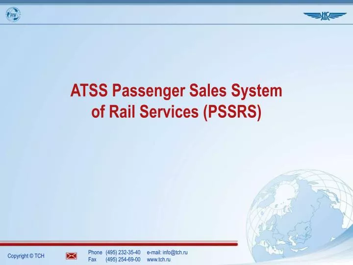 atss passenger sales system of rail services pssrs