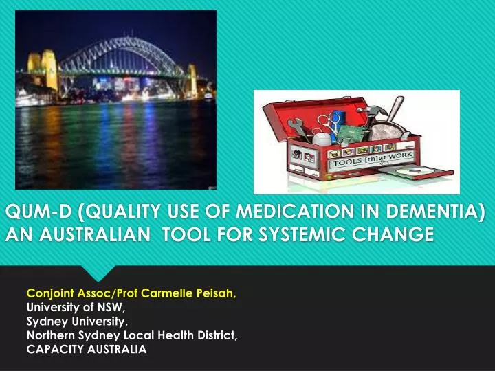 qum d quality use of medication in dementia an australian tool for systemic change