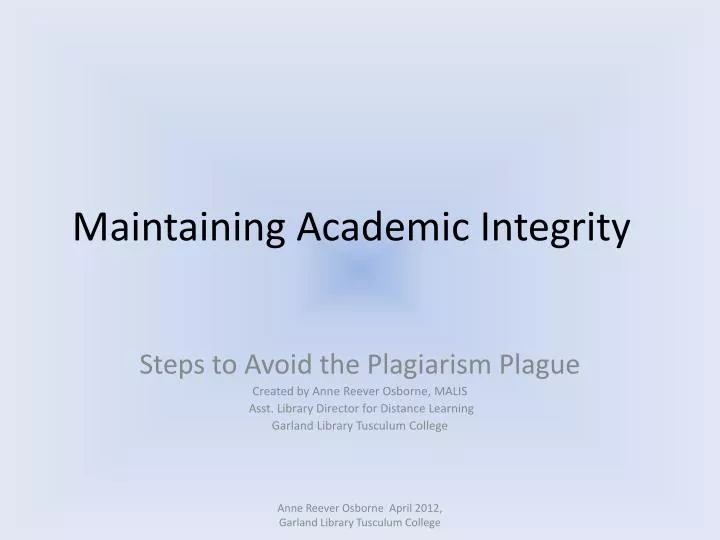 maintaining academic integrity