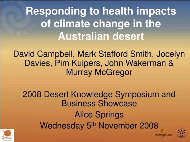 responding to health impacts of climate change in the australian desert