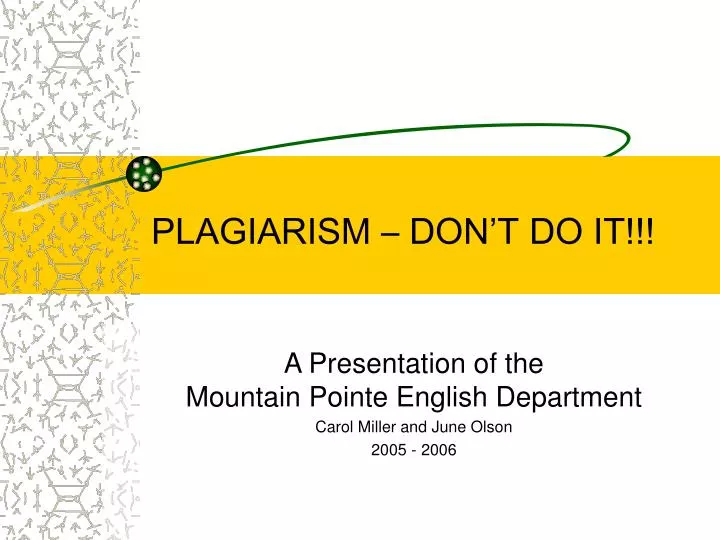 plagiarism don t do it