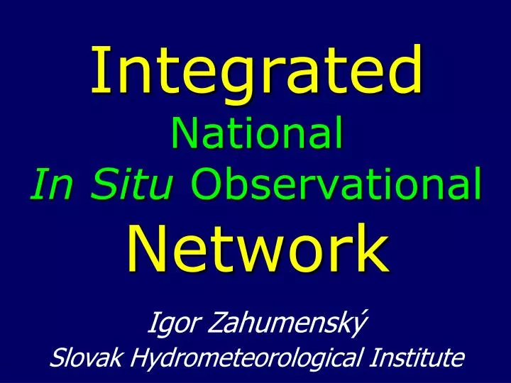 integrated national in situ observational network