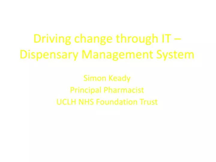 driving change through it dispensary management system