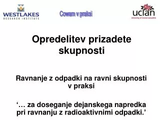 opredelitev prizadete skupnosti