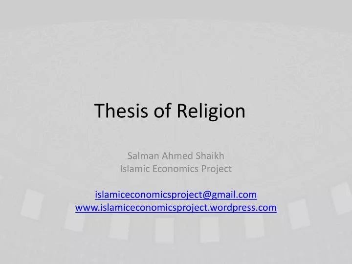 thesis for religion