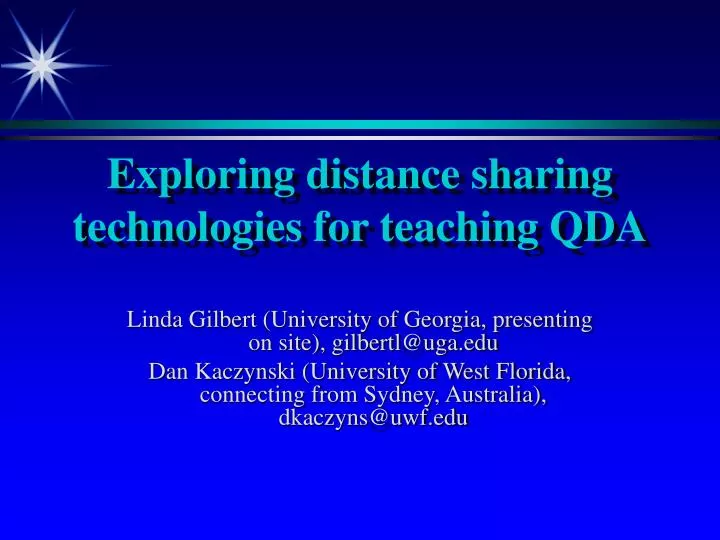 exploring distance sharing technologies for teaching qda