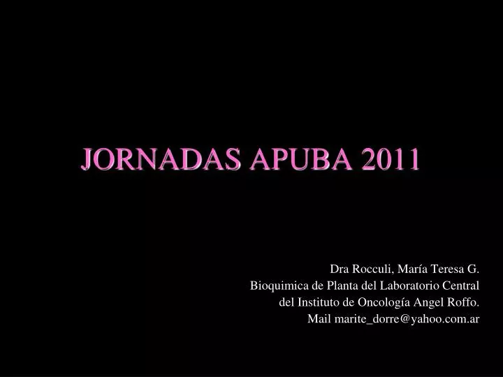 jornadas apuba 2011