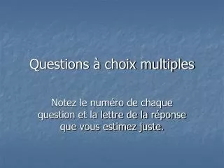 questions choix multiples