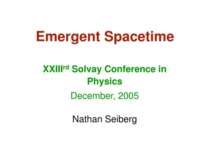 emergent spacetime