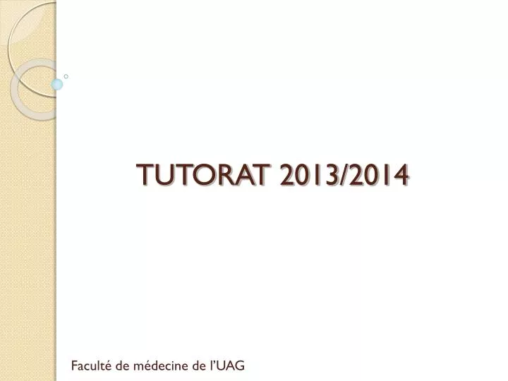 tutorat 2013 2014