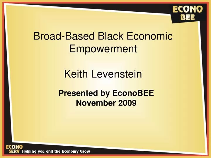 broad based black economic empowerment keith levenstein